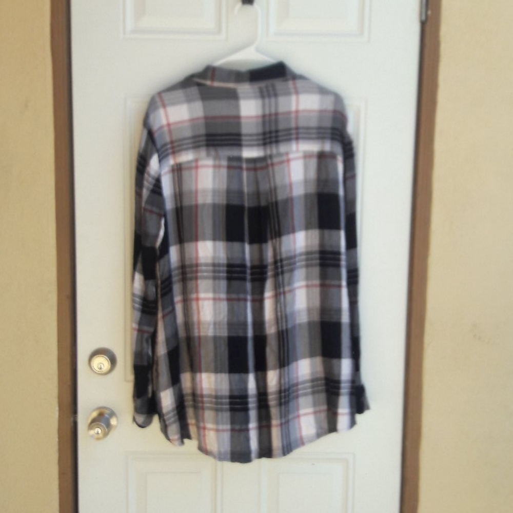 Lane Bryant Cross-Front Plaid Shirt 18 - Picture 7 of 9